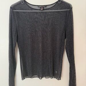 Victoria's Secret Shimmering Black Long Sleeve Top
